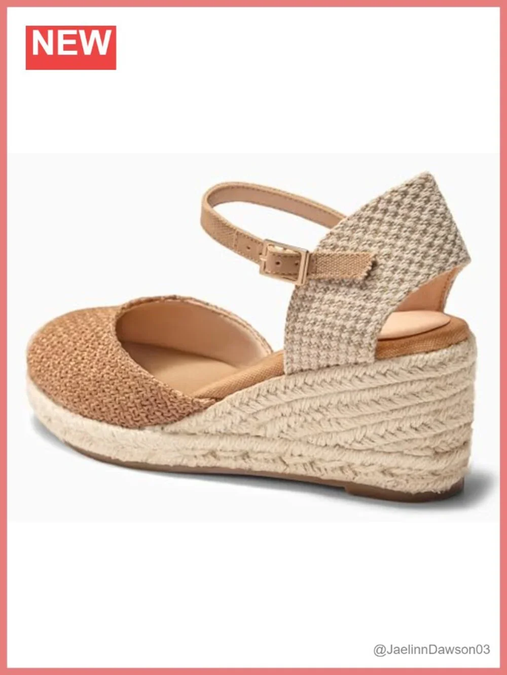 Women's Raffia Espadrille Platform Wedge Sandals with Ankle Strap
